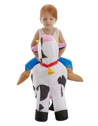 Disfraz inflable de vaca para niño pequeño miniatura 2