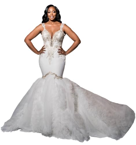 Glitter Rhinestone Mermaid Wedding Gowns Off Shoulder Beaded Bridal Formal Wedding Dress Crystal Satin Bridal Dress