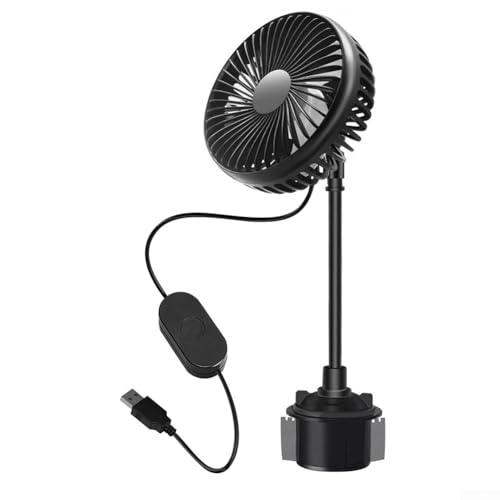 Bulevisiter Ventilador compacto alimentado por USB con cuello de cisne ajustable y motor silencioso para viajes tranquilos