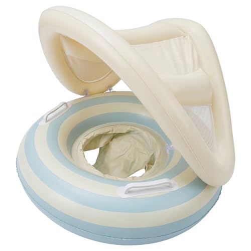 Bouée bébé bleue haut de gamme avec auvent amovible de protection