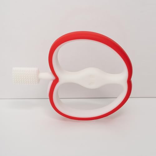 Image of Apple Shape Soft Silicone Teether for Baby Gums, Teething Toys for Babies, BPA Free, Pain-Relief, Non-Toxic, 100% Food Grade, Soothing & Smooth Edges Easy to Grasp Chewable - Red (Pack of 1)