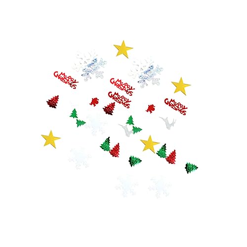 PRETYZOOM Confeti Navideño Lentejuelas Brillantes Decoración de Pvc Árbol de Navidad Hogar Cafetería y Tienda Estilo Papá Noel Copo Ciervo