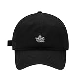 Baseball Cap Mens Women The King is Coming Embroidered Unisex Cotton Adjustable Outdoor Dad Hats for Men (Black,7 1/2)