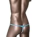 COMLIFE Men's Fashion Breathable Ice Silk Underwear G-String Pouch Thongs Blue L