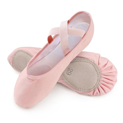 boruizhen Zapatillas de Ballet Niña Suela Partida de Cuero Zapatillas Ballet Mujer Lona Punteras Gimnasia Ritmica Niña Rosa melocotón 21 EU