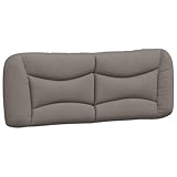 vidaXL Cabecero de Cama Acolchado, Tela Gris Taupe 140 cm