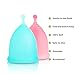 ECOAMOR Menstrual Cups, 2-Pack Tampon Alternatives Moon Cup with 1 Washing Cup and Storage Bag,Most Comfortable and Better Removal Stem Design,12h Leakage Protection (Pink+Turquoise, Small+Large)