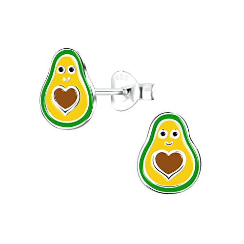 925 Sterling Silver Avocado Stud Earrings (Nickel Free/Hypoallergenic) 13228