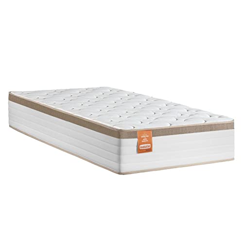 Colchão Solteiro Molas Ensacadas Real 88x188x27cm Branco/Bege - Suporta até 130kg