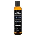 Live Bearded Beard Wash, 8 fl oz - Water-Based Face Cleanser with All-Natural Ingredients for a Gentle, Deep Clean - Made in the USA | Executive Scent - Cedar, Vanilla