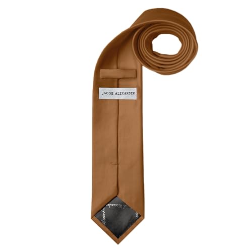 Image of Jacob Alexander Solid Color Mens Tie - Soft-lined Necktie - Timeless Formal Look for Weddings and Business - (Regular Size)