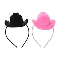 FRCOLOR 2 Pièces Mini Cowgirl Hat Headbands Lightweight Fashion Party Hair Accessories For Women And Western Holiday Celebration