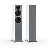 Nubert nuBoxx B-60 | Weiße Standlautsprecher mit Grauer Front | 2 Stück Passivboxen | Lautsprecher für Stereo & Musik | Standboxen neben Lowboard | Lautsprecher mit 2.5 Wege Technik | Heimkino-Boxen