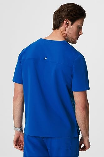 Image of Fabletics Men's Helix 1-Pocket Scrub Top - MotionTech, Wrinkle-Resist, Chest Pocket, Anti-Shrink, Semi-Slim Fit
