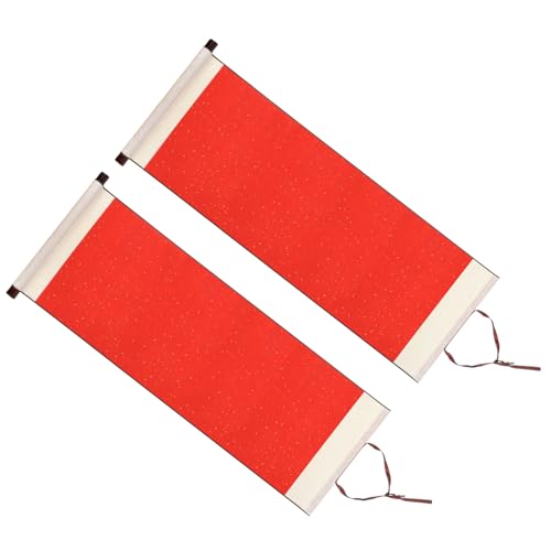 Rouleau papier Xuan calligraphie chinoise PATIKIL decoration interieure rouge 2pcs