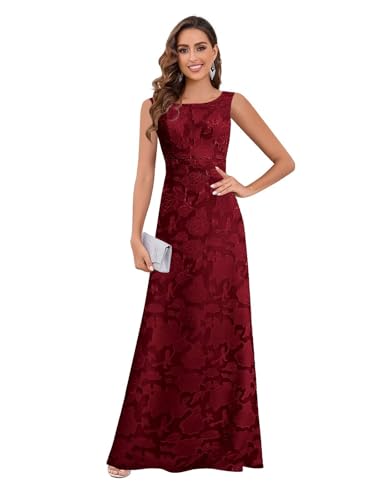 POMUYOO Floral Mother of The Bride Dresses for Women Long Lace Formal Evening Gowns for Wedding Guest