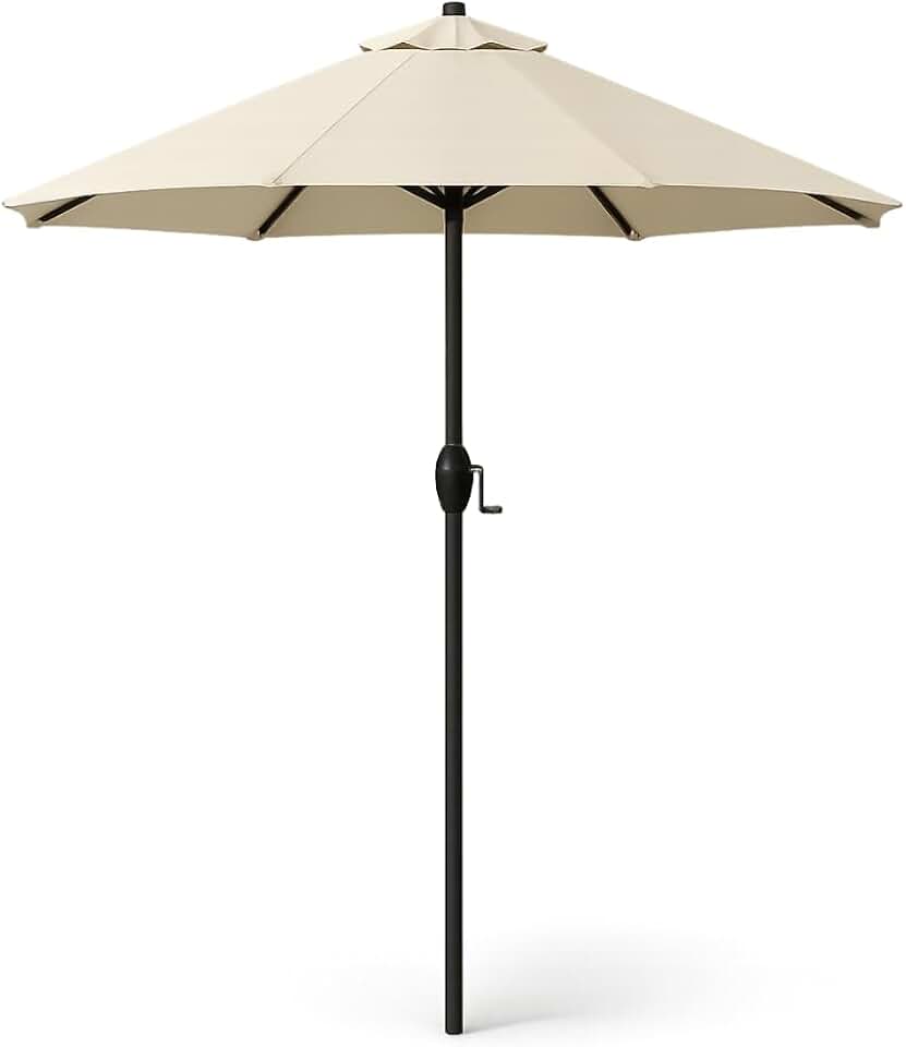 Ombrelone Guarda Sol 2,40m Praia Piscina 8 Varetas com Manivela para Jardim Varanda