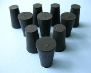 Size 00 Black Rubber Stoppers (Count 10)