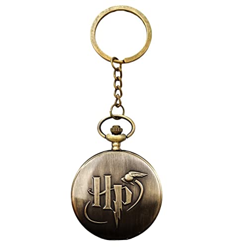 Image of AUGEN Premium Pocket Watch Metal Keychain Retro Vintage for Gifting With Key Ring Anti-Rust (Pack Of 1)
