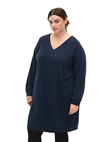 Zizzi Damen Große Größen Pullover Kleid V-Ausschnitt Lange Ärmel...