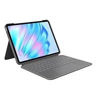 Logitech Combo Touch Tastatur-Case für iPad Air 11 Zoll (M2, M3 und M4), iPad Air (5. Generation) – Abnehmbare Tastatur mit Hintergrundbeleuchtung und Halterung, Deutsches QWERTZ-Layout - Grau