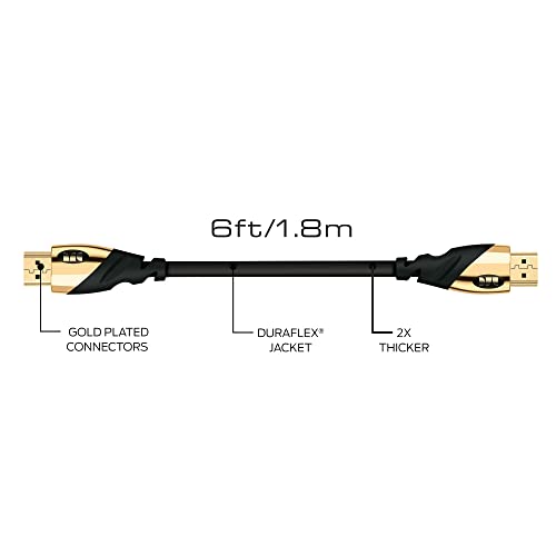 Monster 6 Ft Uhd Gold Hdmi Cable, Supports 4K Resolution, Speeds Of 60 Hz And 21 Gigabytes Per Second, Compatible With Oled And Qled Tvs #TOP4