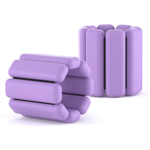 Image of Adjustable Weights for Wrist and Ankle - Set of 2 (1lb Each) | Wearable Bracelets for Yoga, Dance, Running, Aerobics, Pilates, Walking | Waterproof and Comfortable - Purple