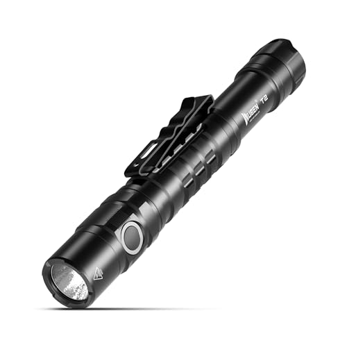 WUBEN PL01 Pen Light, 650 Lumens Pocket EDC Flashlight Rechargeable, Bright LED Pen Flashlight, IP68 Handheld Flash Lights, Compatible 2 AAA Battery for Home, Outdoor, Emergencies, Inspectio