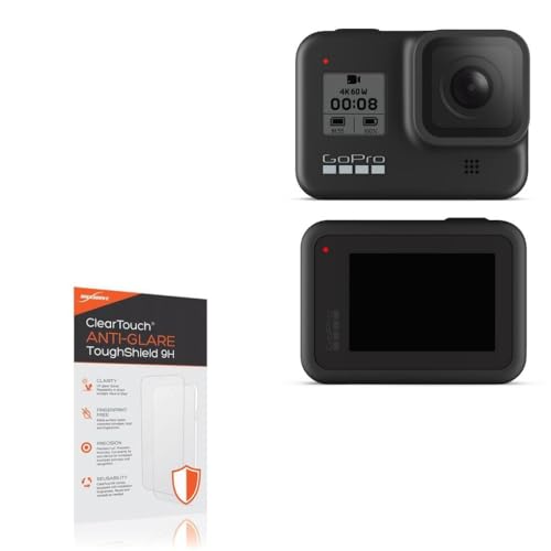 BoxWave Screen Protector Compatible with GoPro Hero8 Black - ClearTouch Anti-Glare ToughShield 9H (2-Pack), Anti-Glare 9H Tough Flexible Film Screen Protector