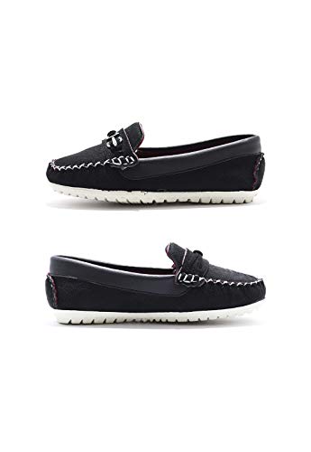 Mocassim Drive Infantil La Faire com Detalhe em Âncora (22, PRETO)
