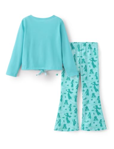 Image of Disney Girls Outfits Long Sleeve Knot Front Shirt Flare Pants 2PC Clothes