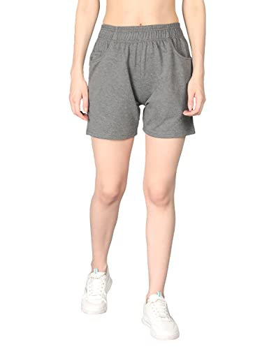 Image of CHKOKKO Women's Regular Cotton Regular Fit Plain Shorts for Women
