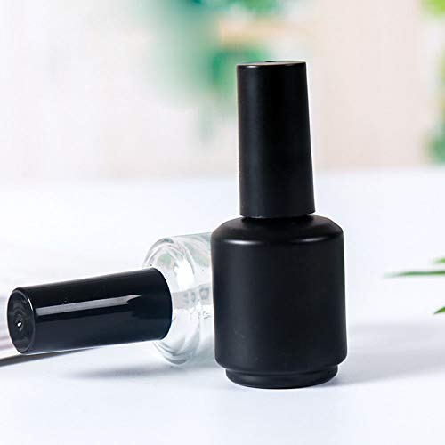10 Pcs 15ml Glass Nail Polish Bottles Empty Refillable Nail Polish Bottle Containers with Brush Cap for Nail Art Sample (Transparent)2