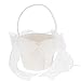 Wedding Flower Girls Basket Organza Bow Long Ribbon Basket for Wedding Ceremony Party Decoration