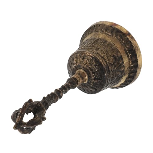 Housoutil Hand-Cracked Bell Metal Hand Bell Simple Design for Home Temple School Office