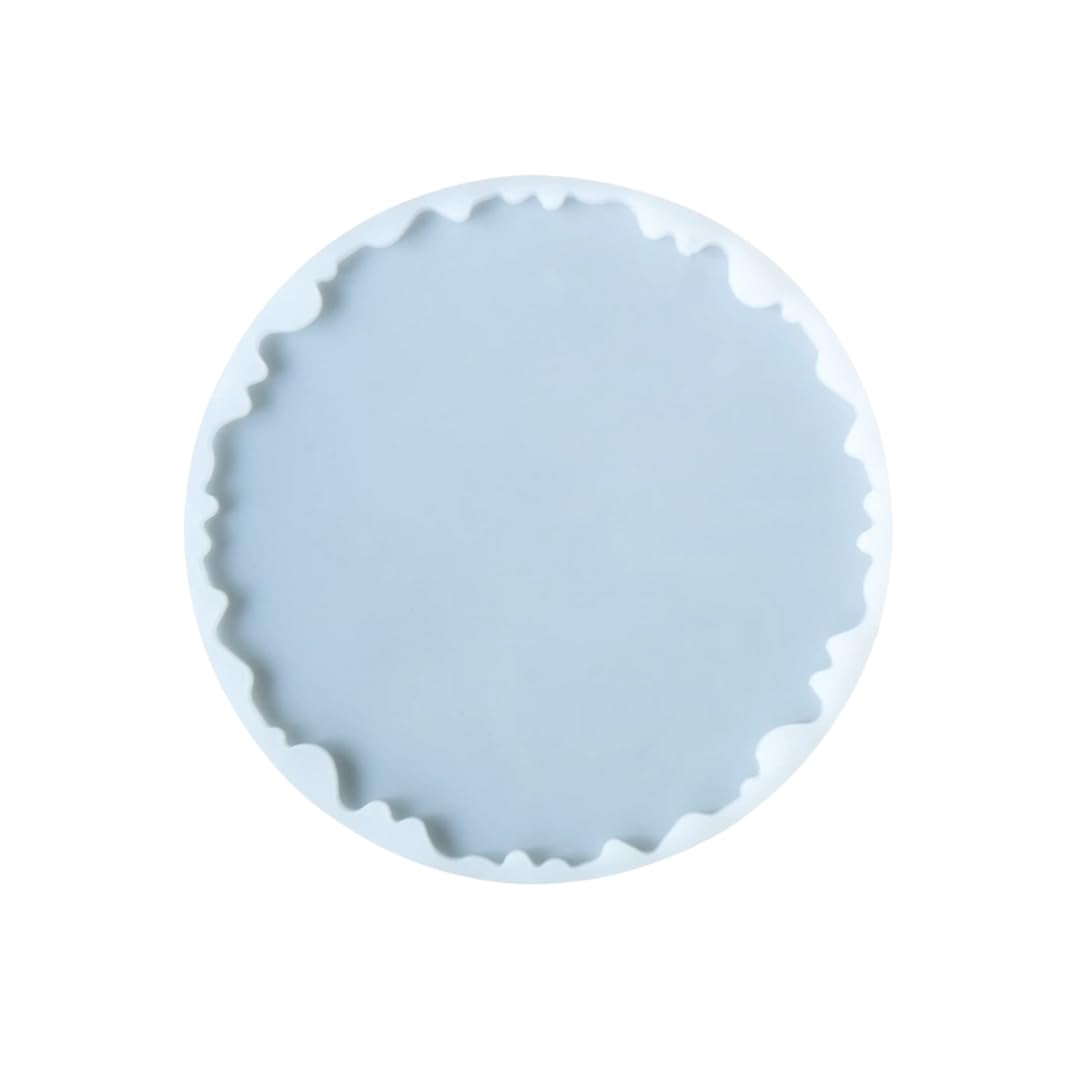 R H LIFESTYLE Silicone Moulds Round Agate Coaster Mould for Resin Art Epoxy Casting Mould Tray Clock Photo Frame Mold Resin Coaster Mould 12 Inch-image-1