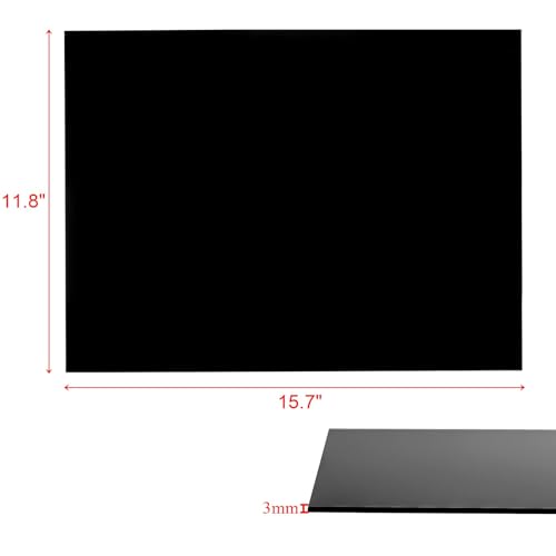 Image of Coloch 4 Pack 12 x 16 Acrylic Sheets for Laser Cutting, 1 /8 Inch(3mm) Thick Black Plastic Sheets with Protective Film Rectangle Plastic Board for DIY Project, Handcrafts, Photography, Display Stand