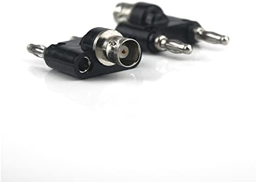 BNC Female Plug to Dual 4 mm Banana Male Jack Socket Binding Post for Audio Adapter Connector 2-Pack