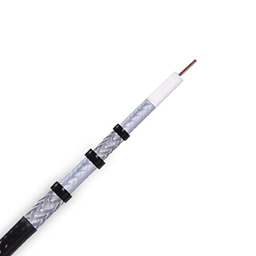 RG6 Quad Shield Coaxial Cable 18 AWG 1000ft Bulk Coax Satellite TV Black - Thumbnail 2