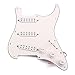 Alnicov 3-ply SSS Loaded Prewired Pickguard Scratchplate Backplate Pickups Set Compatible with Strat Electric Guitars,White
