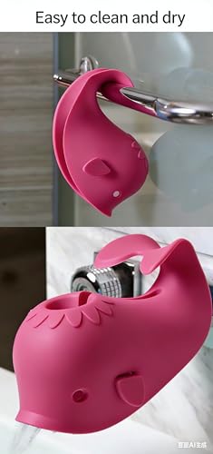 Image of Baby Bath Spout Cover, Silicone Faucet Protector for Kids - Soft Universal Tub Spout Guard, Prevent Bumps & Burns, Non-Slip Bath Safety Accessories for Infants Toddlers(Pink /Blue /Grey) (Pink)