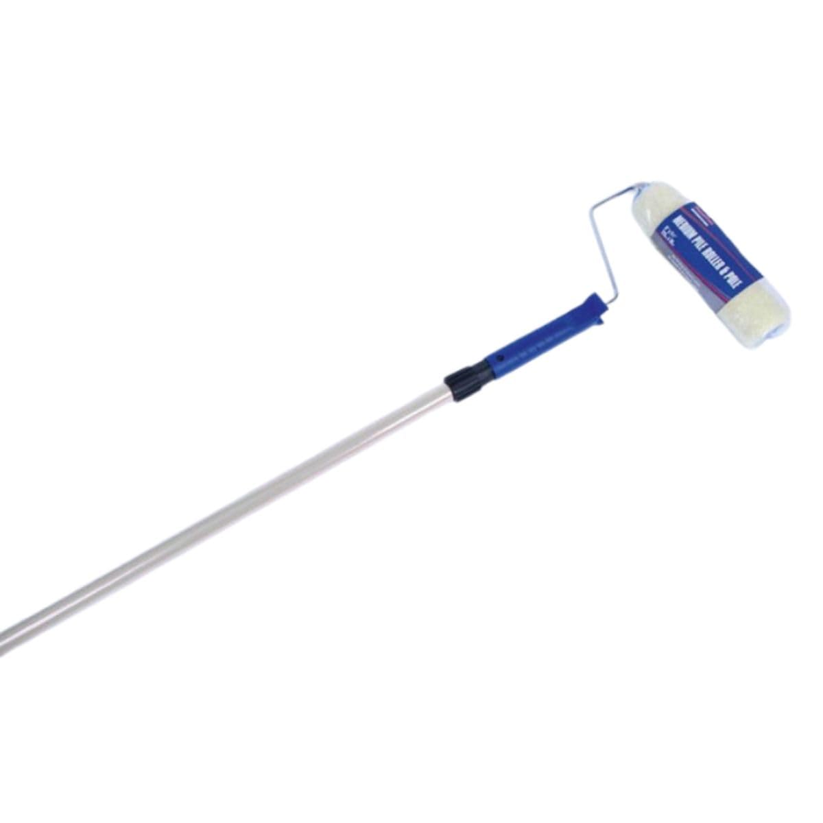 SupaDec Decorator Paint Roller & 1.3m Extension Pole | 9" x 1.5" Paint Roller Sleeve โ Cage Frame & Push-Fit Telescopic Pole | for Emulsion & Masonry Paints | Smooth & Semi Smooth Surfaces
