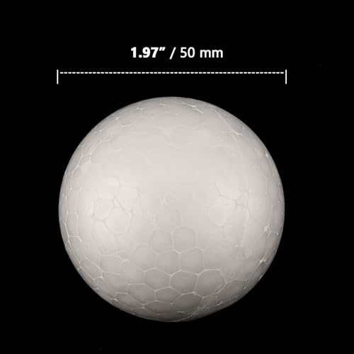 Miniatura 2 de Zoenhou 50 Bolas De Poliestireno Blanco, Diámetro Aprox. 5 Cm 50 Mm, Bolas De Espuma Para Manualidades, Pequeñas Bolas De Poliestireno Para Manualidades, Modelado Y Decoración
