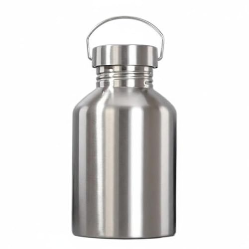 predolo Botella de Agua de Acero Inoxidable 2L, Diseño Engrosado Cantimplora No Retiene Olores, Hermética, Segura, Recipiente para Bebidas para Deportistas, Excursionistas, Acampada