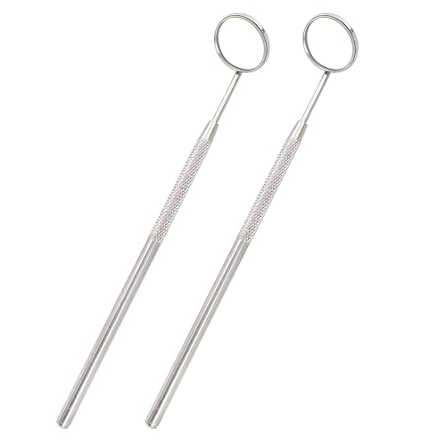 2Pcs Tooth Dental Mirror Set with Anti-Fog Stainless Steel Handle for Enhanced Oral Inspection – High-Visibility Dental Mirror Tool for Home and Professional Use, Comfortable Grip for Oral Hygiene