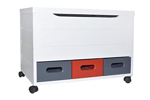 ARANAZ S.L. MANUFACTURAS DE LA MADERA Baúl con 3 cajones en color blanco 70,5x40x55x