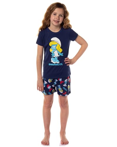 INTIMO The Smurfs Girls' Smurfette Pose Kid's Sleep Pajama Set Shorts with Short Sleeves2