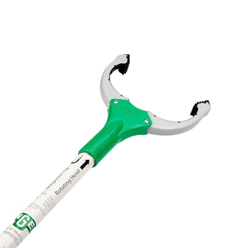 UNGER NiftyNabber Trigger Allzweckgreifer (93 cm lang, Müllzange, mit Magnetspitze, Greifkopf 360°...