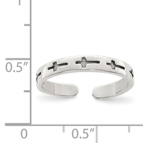 Ice Carats 925 Sterling Silver Vintage Crosses Adjustable Toe Ring Open Midi Fine Jewelry For Women Gifts For Her #TOP2