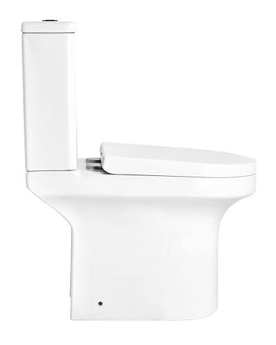 Close Coupled Toilet Rimless Modern Bathroom Wc Short Projection With Soft Close Seat - 3
